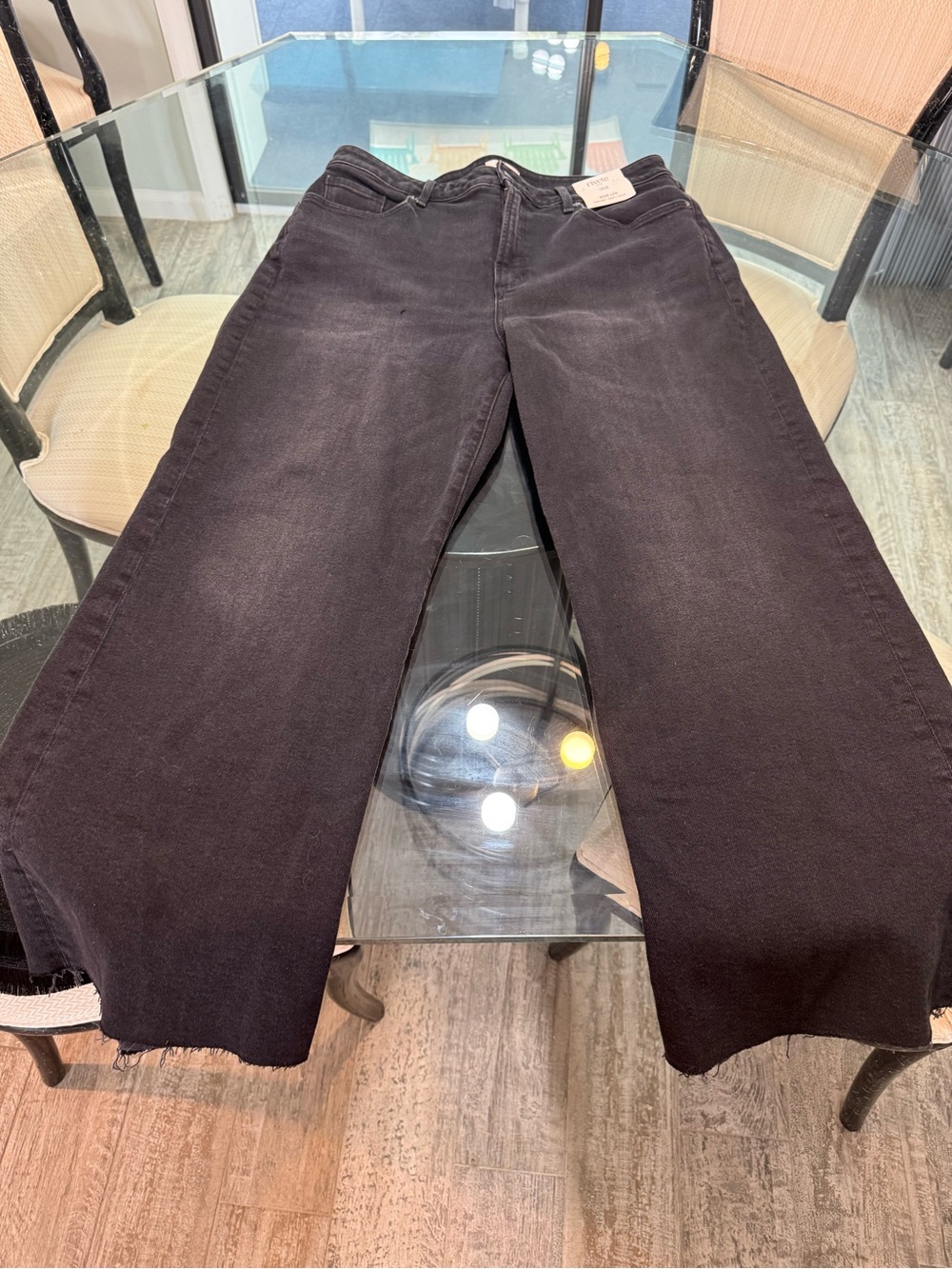 LOFT Black Wide-Leg Flare Jeans